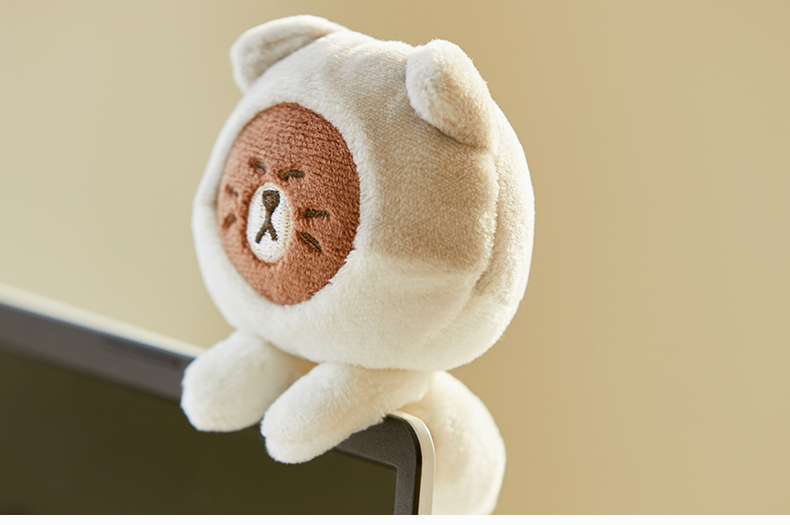 現貨 Line Friends 貓貓Brown 掛Mon 灰色公仔 – Browniac Line Friends