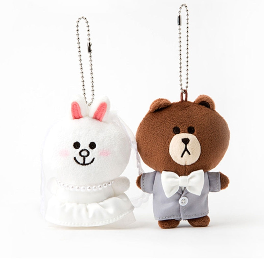 現貨 Line Friends Brown&Cony 結婚公仔鎖匙扣一對 – Browniac Line Friends